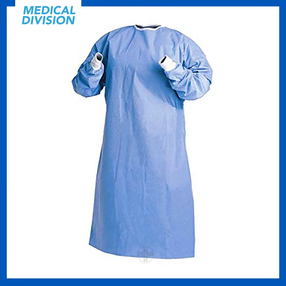 BENEFIS Camice Chirurgico sterile in SMS TNT idrorepellente con polsini in cotone M/L/XL