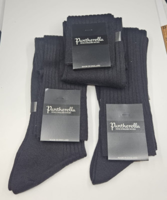 Pantherella Fine English Socks - Black - 100% Chashmere - Choose Size - NWT