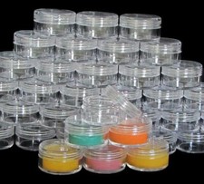 Plastic Cosmetic Jars Empty Beauty Lip Containers Clear Lid 10 Gram Ml 100 5067