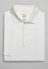 Jos. A. Bank Mens Comfort Stretch Interlock Polo Shirt Size 3X NWT Cream White