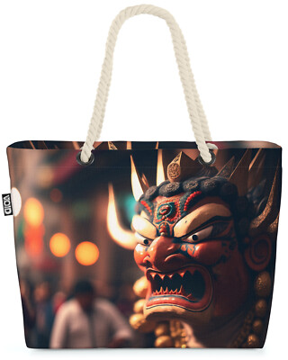 Nepal Maske Teufel Beach Bag nepal kathmandu festival kultur österreich china a