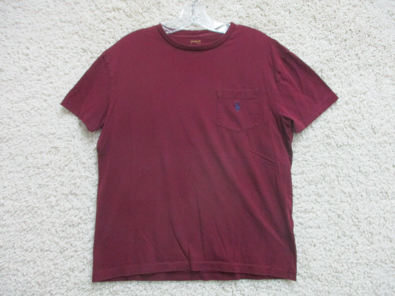 Polo Ralph Lauren Shirt Small Adult Red Casual Classic Fit Pocket Pony Logo Mens