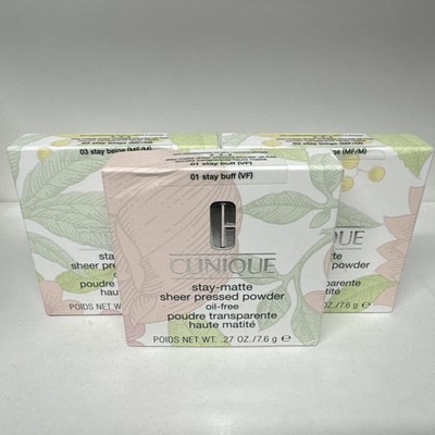 CLINIQUE STAY MATTE SHEER PRESSED POWDER OIL FREE .27 OZ / 7.6 G FULL SIZE NIB