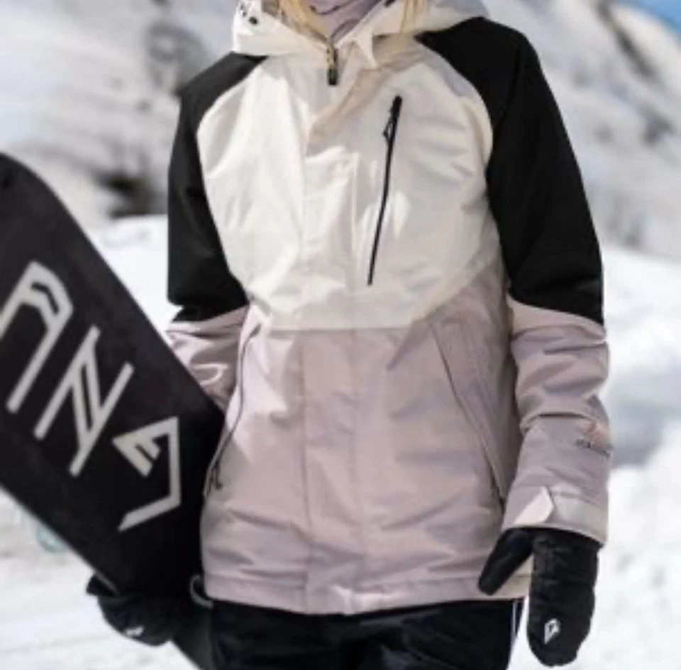 Womens Volcom Aris Ins Gore Snowboard Jacket Purple White Gray Size Small - Image 3 of 4