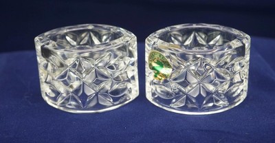 Pair of Waterford Crystal Lismore Collection Napkin Rings Oval Shape TV691