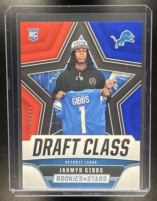 2023 Rookies & Stars Jahmyr Gibbs #DC-7 Draft Class Red and Blue Rookie /15