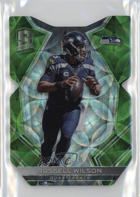 2017 Panini Spectra Neon Green Prizm Die-Cut 14/20 Russell Wilson #28 r9d