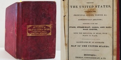 1836 antique MITCHELL's TRAVELLER'S GUIDE US railroad slave population steamboat