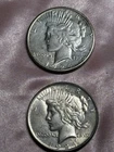 LOT OF 2 USA SILVER  PEACE DOLLARS 1924 & 1924-S 90%