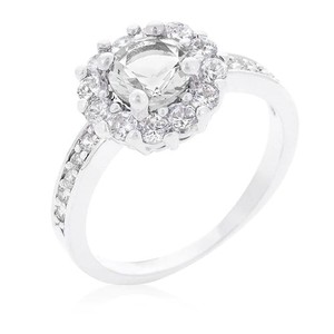 Bella Birthstone Engagement Ring in Clear Size 10