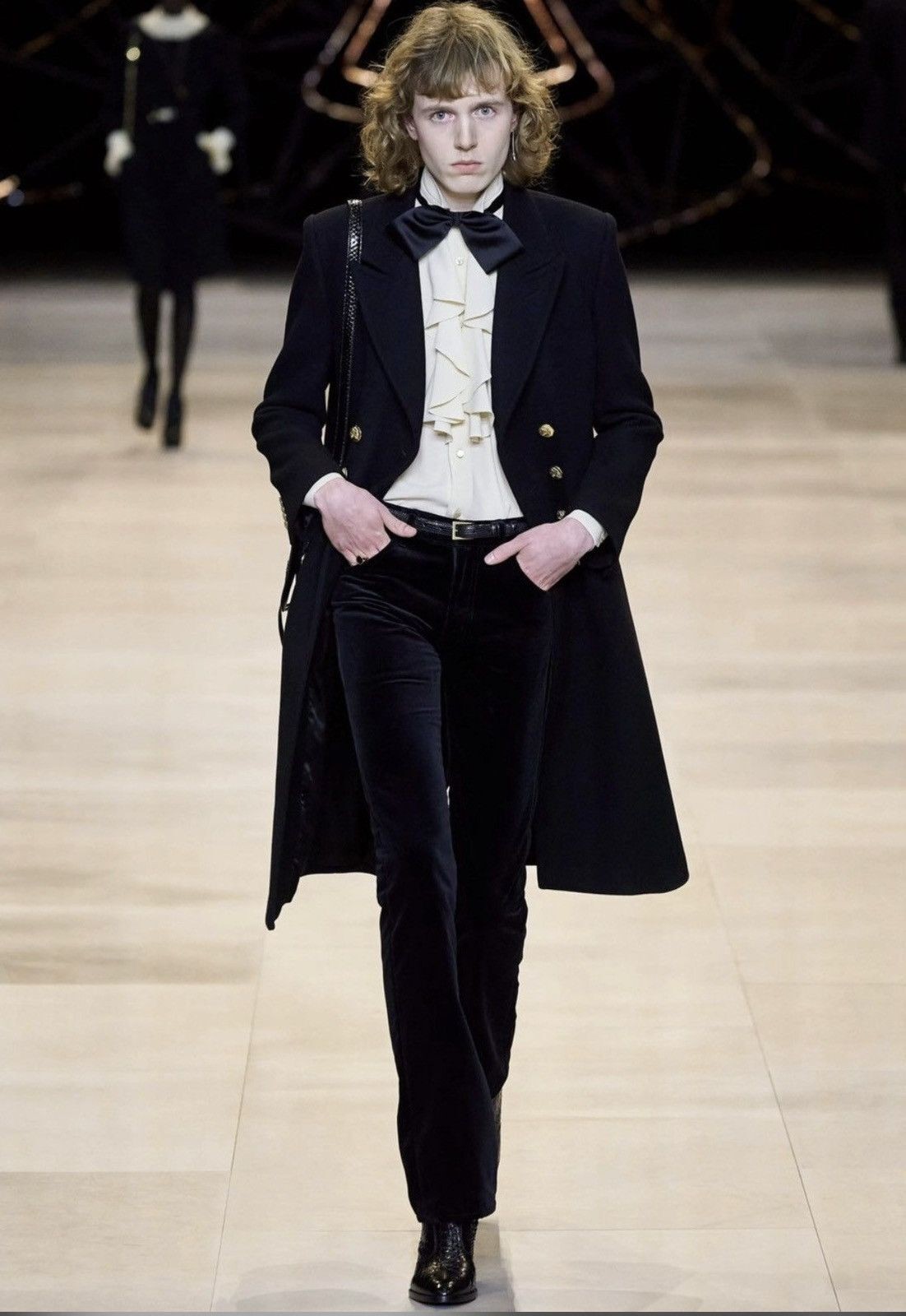CELINE BY HEDI SLIMANE FW20 COAT OF ARMS IN WOOL FELT