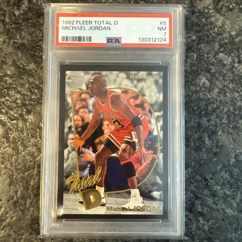 1992 FLEER TOTAL D MICHAEL JORDAN #5 PSA 7