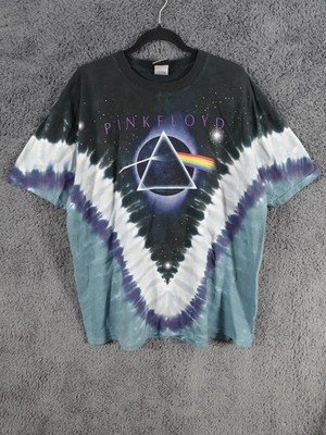Vintage Liquid Blue Pink Floyd Shirt Herren XL Blue Tye Die AOP Dark Side Moon Y2K