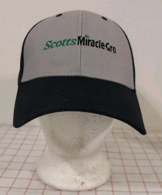 Scotts Miracle Gro Employee Cap Hat Black Gray Adjustable Embroidered Mesh