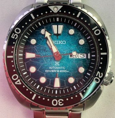 Seiko SRPH59 Men's Ocean Conservation Turtle Diver Stainless Steel Blue Watch