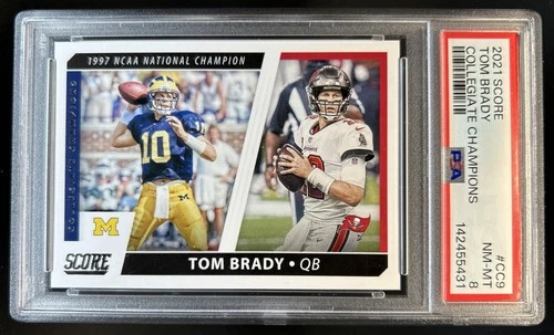 2021 Panini Score Tom Brady Collegiate Champions #CC9 Tigers PSA 8