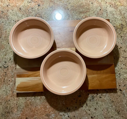 3 Fiesta Ware Homer Laughlin Apricot Bowls 6 7/8  19oz