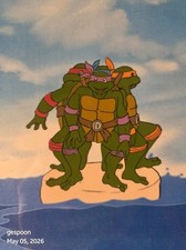 Original TMNT Production Cel 1987 ALL 4 TURTLES Murakami Wolf Swenson COA Framed