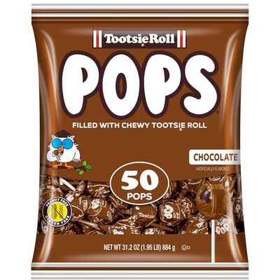 Tootsie Pops Single Flavor Bag Chocolate Flavored Lollipops Chocolatey 50 Count