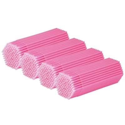 400 Pieces Disposable Micro Cotton Swabs for Eyelash Extensions Pink Eyelash