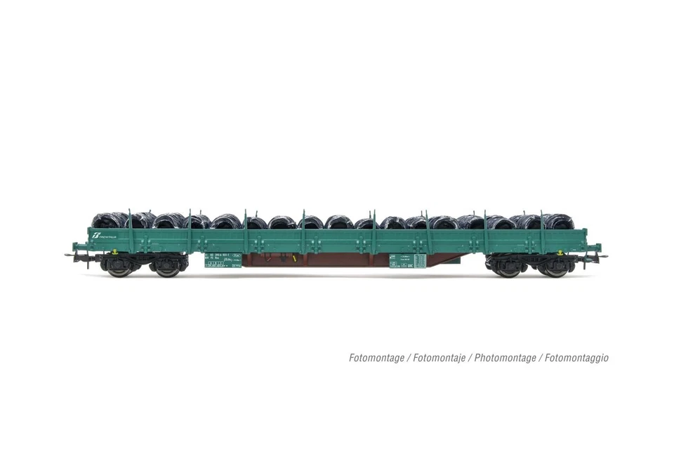 Rivarossi HR6553 FS 4-axle stake wagon Res green livery loaded wire coils ep. VI - Image 1 of 1