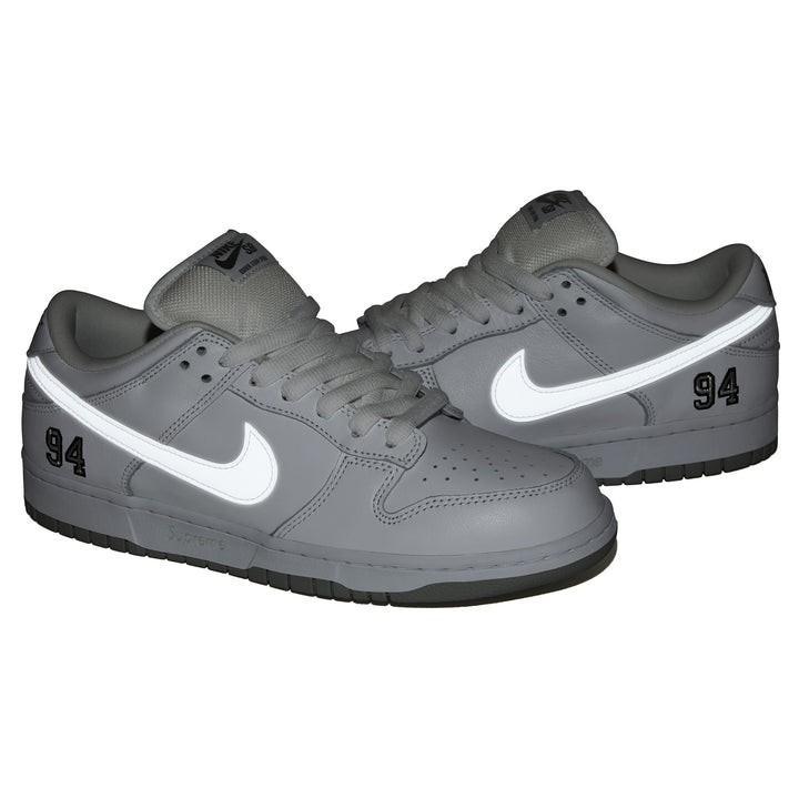 SUPREME NIKE DUNK LOW 94 BLACK HQ8487 001 WHITE SILVER HQ8487 100