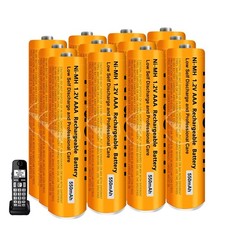 Nraonrn 12 Pack NI-MH AAA Rechargeable Battery for Panasonic, 1.2V 550mah AAA...