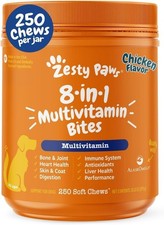 Zesty Paws 250ct 8in1 Dog Multivitamin Chewable Vitamins Supplements Hip Joint