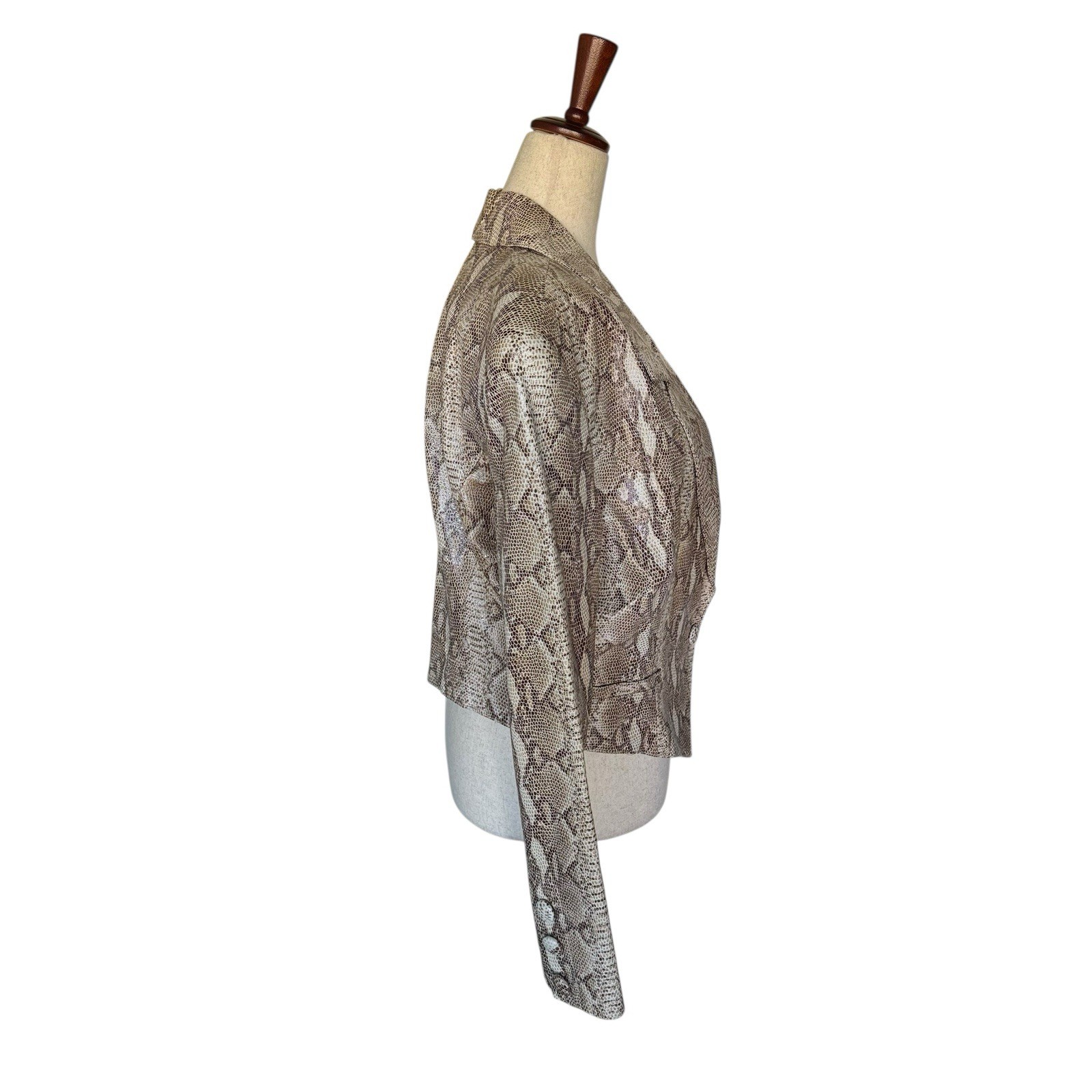 Vintage 90s North Beach By Michael Hoban Leather Snakeskin Print Jacket Blazer image 6