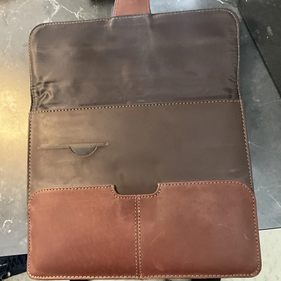 Targus Hughes Leather Portfolio Slipcase for Apple iPad 褐色 罕见 全新 — 第 2/4 张图片