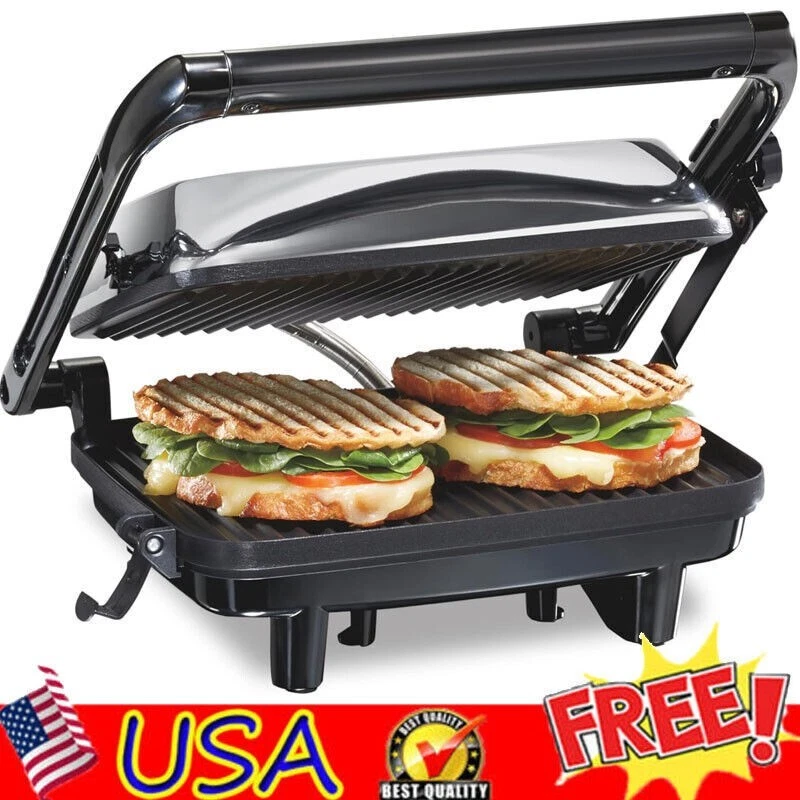 Nonstick Press Sandwich Maker Panini Electric Indoor Grill Lid Burger Kitchen US