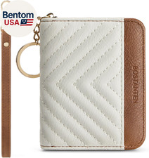 Credit Card Holder Wallet RFID Blocking Leather Small Wallet for Women Zipper Ke