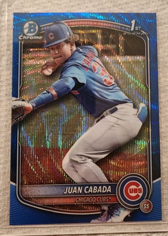 2025 Bowman Chrome 1st BCP-207 Juan Cabada Blue Wave Refractor /150 Cubs