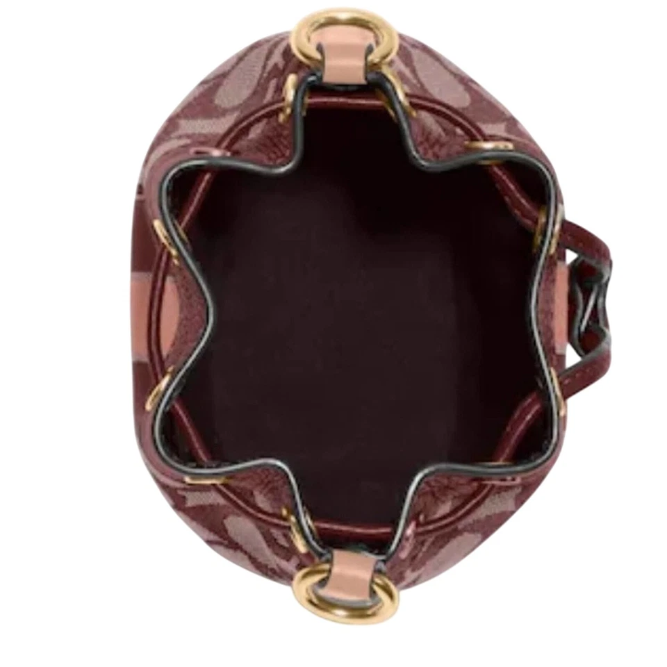 COACH MINI DEMPSEY BUCKET BAG IN SIGNATURE JACQUARD WITH STRIPE & COACH PATCH  - Изображение 4 из 4