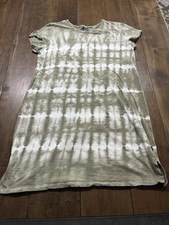 Gap Womens Slim Dress Split Bottom Green And White Tideyed Size Large