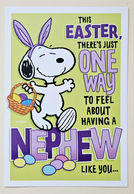 Happy Easter, Nephew! /Snoopy Greeting Card L/F (+ Envelope 8x5,5'')
