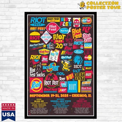 Riot Fest September 19-21 2025 Chicago, IL Poster Limited Edition