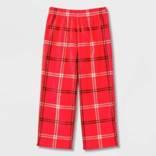 Kids XS 4/5 Red Plaid Fleece Matchin Family Pajama Pants Xmas Holiday Wondershop