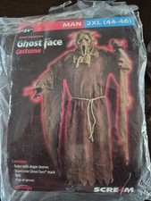 New Ghost Face Scream 4 Burlap Scarecrow Halloween Costume Men's 2XL XXL 44-46 