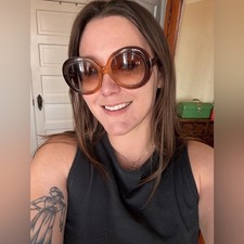 Late 60s Oversized Gradient Brown Round Sunglasses