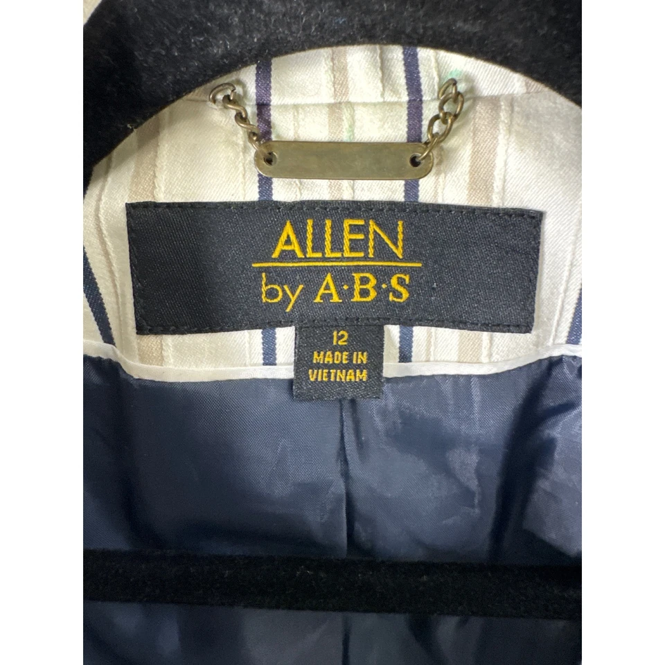 Chaqueta Blazer ALLEN by ABS Rayas Mujer Talla 12 Botones Bolsillos Frontales Foto 3 de 4