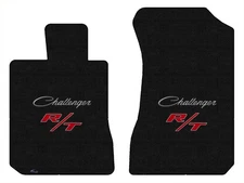 Lloyd Luxe Front Mats for '70-71 Challenger w/Silver on Black w/ Red on Black RT