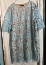Boo Hoo Lace Dress Light Blue size US 20 Near New