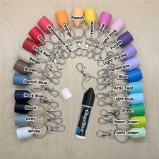 Chapstick Holder Keychain with Zipper-Clip, Lip Balm Case for Purse, Bag, Travel