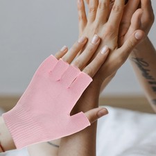 1 Pair Gel Gloves Moisturizing Elastic Cotton Spandex Fingerless Gloves for Spa