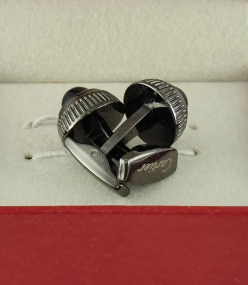 Juego de gemelos Cartier de lujo color negro para hombre con caja {envío rápido} Foto 4 de 4