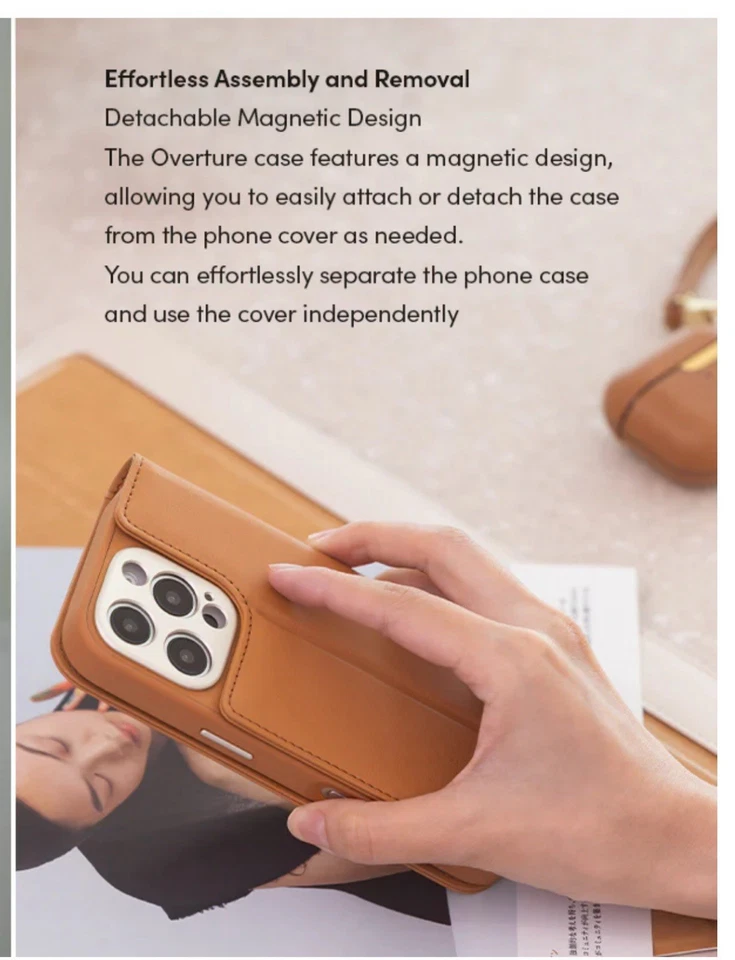 Funda para teléfono Moshi Overture iPhone 16 Pro - marrón caramelo  Foto 2 de 4