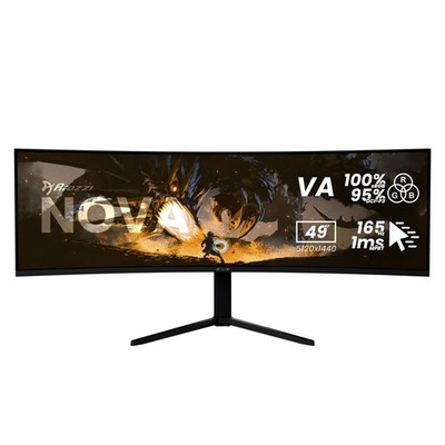 Arozzi Nova 49'' Curved Gaming Monitor, VA 5120x1440 Dual QHD, 165Hz, 1ms