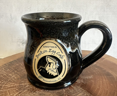 Another Broken Egg Cafe Mug Tuscaloosa AL Black Dip Glaze Deneen Pottery 2015