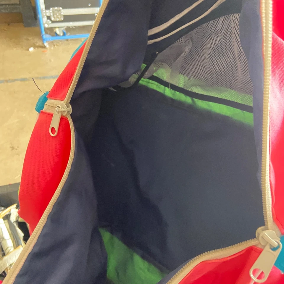 KAVU retro 90's Duffle Bag Crossbody shoulder handles lg wknder NEON - Image 3 of 4